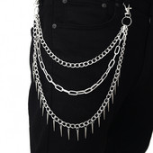 Lanț punk stratificat pe pantaloni de blugi Femei Brelocuri cu vârfuri pentru bărbați Egirl eBoy Harajuku Accesorii estetice Grunge