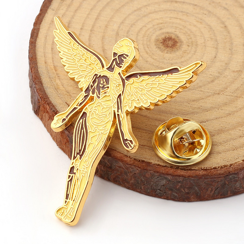 Ace emailat Insignia de inger de aur Decoratiune de birou Decorație drăguță Muzică rock Jewelryboy Prieteni Prieteni Adulti Copii Cadou