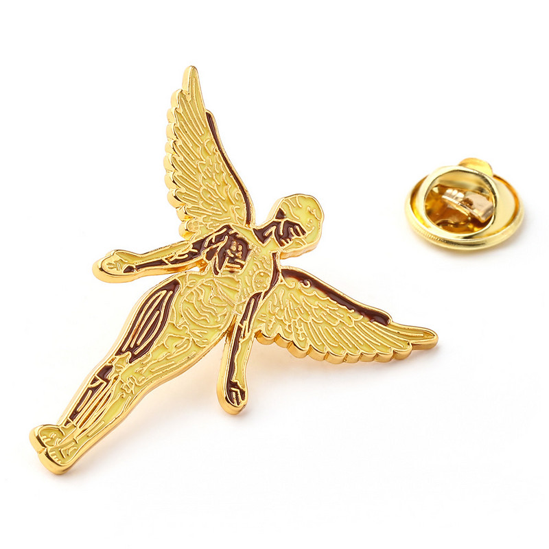 Ace emailat Insignia de inger de aur Decoratiune de birou Decorație drăguță Muzică rock Jewelryboy Prieteni Prieteni Adulti Copii Cadou