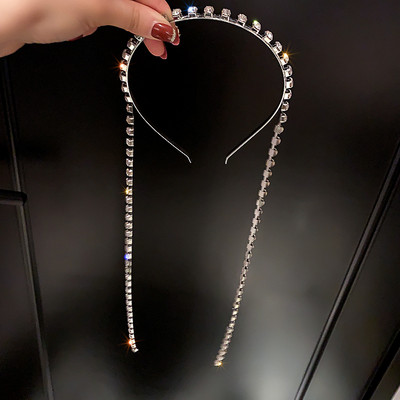 Jauna pilna Rhinestone galvas saite matiem Sieviešu gariem pušķīšiem kristāla galvas saite Matu aksesuāri Kāzu aksesuāri Matu rotaslietas