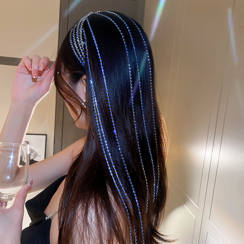 Jauna pilna Rhinestone galvas saite matiem Sieviešu gariem pušķīšiem kristāla galvas saite Matu aksesuāri Kāzu aksesuāri Matu rotaslietas