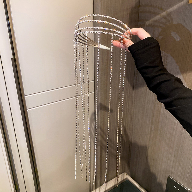 Jauna pilna Rhinestone galvas saite matiem Sieviešu gariem pušķīšiem kristāla galvas saite Matu aksesuāri Kāzu aksesuāri Matu rotaslietas