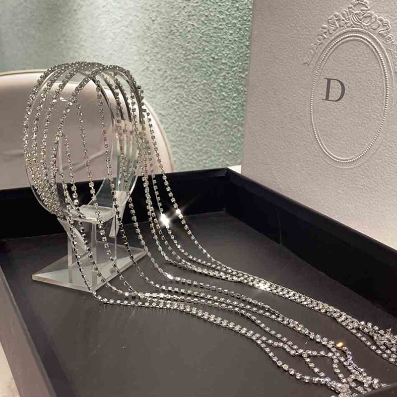 Jauna pilna Rhinestone galvas saite matiem Sieviešu gariem pušķīšiem kristāla galvas saite Matu aksesuāri Kāzu aksesuāri Matu rotaslietas