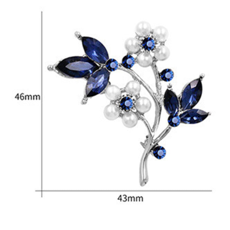 Brose cu flori de perle pentru femei Ace de modă elegante Broșă de cristal roșu Bijuterii de nuntă Ace de broșă de birou