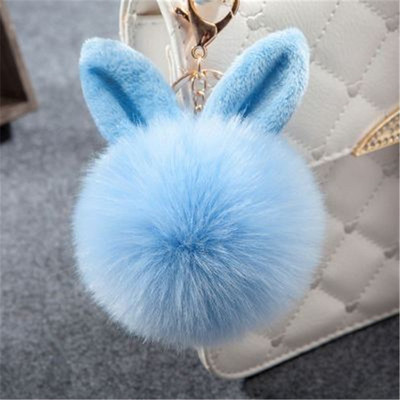 Fancy&Fantasy szőrme Pom Pom kulcstartó Bolyhos nyuszi kulcstartó Chaveiro műnyúlszőr izzótáska autódísz szőrme golyós kulcstartó