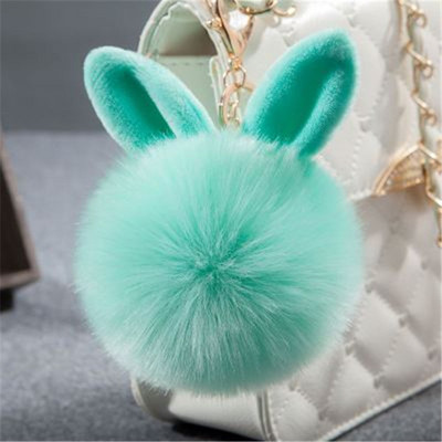 Fancy&Fantasy szőrme Pom Pom kulcstartó Bolyhos nyuszi kulcstartó Chaveiro műnyúlszőr izzótáska autódísz szőrme golyós kulcstartó