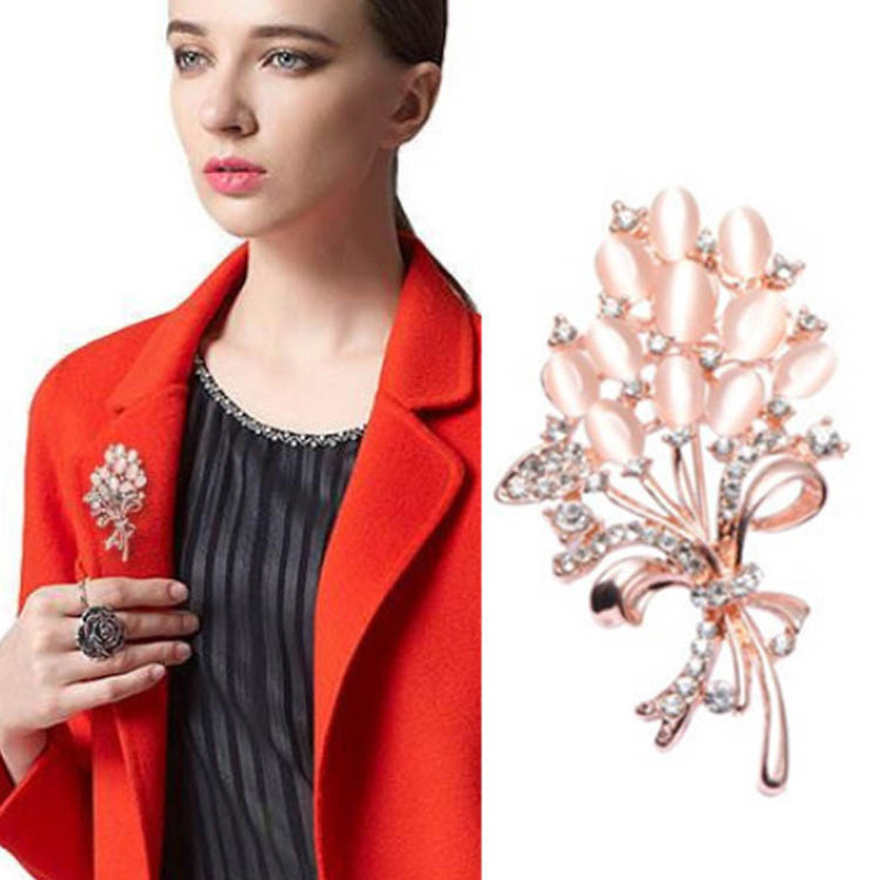 Karsti pārdod moderni opāla akmens ziedu piespraudes piespraudes Skaisti kalnu kalnu apģērbi aksesuāri sieviešu korsāžas dzimšanas dienas dāvanas