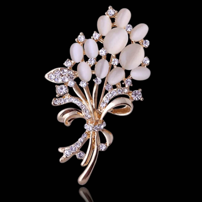 Karsti pārdod moderni opāla akmens ziedu piespraudes piespraudes Skaisti kalnu kalnu apģērbi aksesuāri sieviešu korsāžas dzimšanas dienas dāvanas