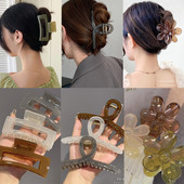 7Designs Agrafă mare acrilic pentru păr, accesorii pentru păr pentru femei, culoarea jeleului coreeană, agrafă mare pentru gheare de păr, clemă de crab din rășină.