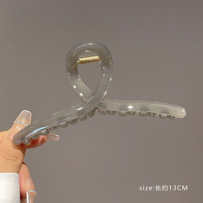 7Designs Agrafă mare acrilic pentru păr, accesorii pentru păr pentru femei, culoarea jeleului coreeană, agrafă mare pentru gheare de păr, clemă de crab din rășină.