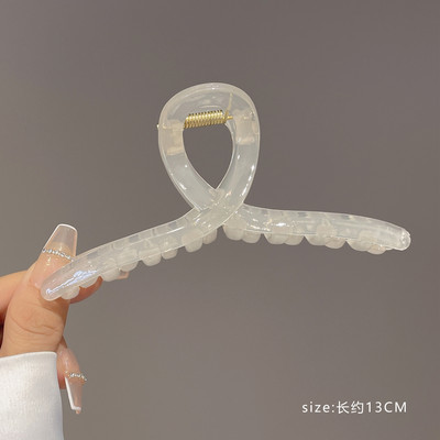 7Designs Agrafă mare acrilic pentru păr, accesorii pentru păr pentru femei, culoarea jeleului coreeană, agrafă mare pentru gheare de păr, clemă de crab din rășină.