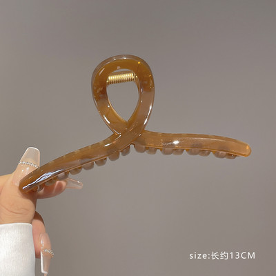 7Designs Agrafă mare acrilic pentru păr, accesorii pentru păr pentru femei, culoarea jeleului coreeană, agrafă mare pentru gheare de păr, clemă de crab din rășină.