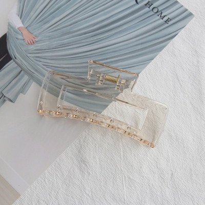 7Designs Agrafă mare acrilic pentru păr, accesorii pentru păr pentru femei, culoarea jeleului coreeană, agrafă mare pentru gheare de păr, clemă de crab din rășină.