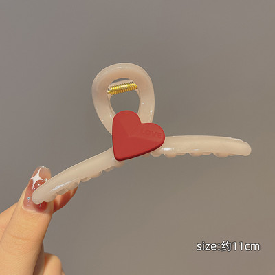 7Designs Agrafă mare acrilic pentru păr, accesorii pentru păr pentru femei, culoarea jeleului coreeană, agrafă mare pentru gheare de păr, clemă de crab din rășină.