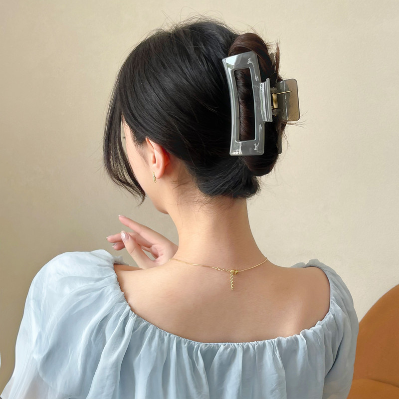 7Designs Agrafă mare acrilic pentru păr, accesorii pentru păr pentru femei, culoarea jeleului coreeană, agrafă mare pentru gheare de păr, clemă de crab din rășină.