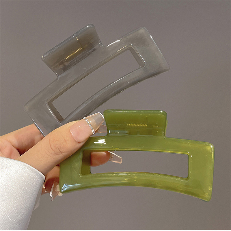 7Designs Agrafă mare acrilic pentru păr, accesorii pentru păr pentru femei, culoarea jeleului coreeană, agrafă mare pentru gheare de păr, clemă de crab din rășină.