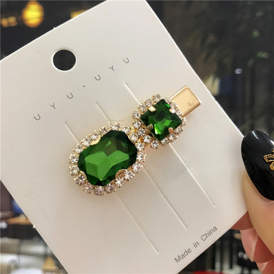 2020, noul agrafă de păr de cristal verde pentru femei, set de accesorii de păr cu perle simulate la modă, ornamente de lux pentru nuntă pentru femei