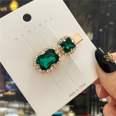 2020, noul agrafă de păr de cristal verde pentru femei, set de accesorii de păr cu perle simulate la modă, ornamente de lux pentru nuntă pentru femei