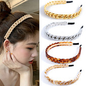 12 стила злато сребро метална ацетатна верига ленти за коса дамски аксесоари за коса модни перли обръч безел ретро лента за глава за момиче 2021