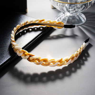 12 стила злато сребро метална ацетатна верига ленти за коса дамски аксесоари за коса модни перли обръч безел ретро лента за глава за момиче 2021