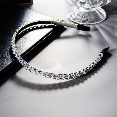 12 стила злато сребро метална ацетатна верига ленти за коса дамски аксесоари за коса модни перли обръч безел ретро лента за глава за момиче 2021