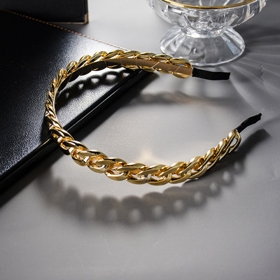 12 стила злато сребро метална ацетатна верига ленти за коса дамски аксесоари за коса модни перли обръч безел ретро лента за глава за момиче 2021