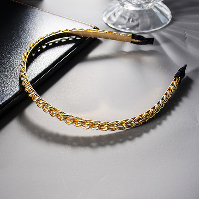 12 стила злато сребро метална ацетатна верига ленти за коса дамски аксесоари за коса модни перли обръч безел ретро лента за глава за момиче 2021