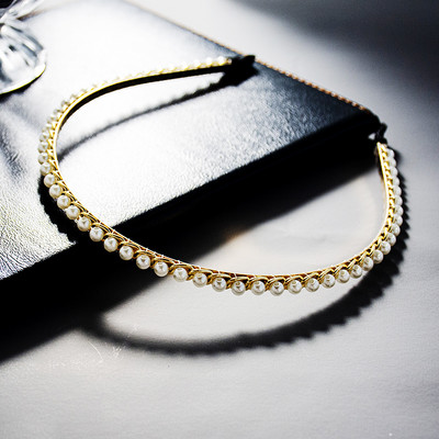 12 стила злато сребро метална ацетатна верига ленти за коса дамски аксесоари за коса модни перли обръч безел ретро лента за глава за момиче 2021