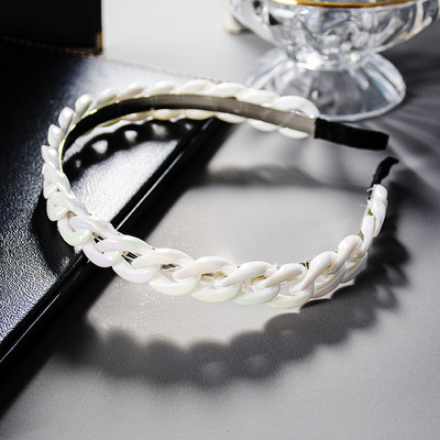 12 стила злато сребро метална ацетатна верига ленти за коса дамски аксесоари за коса модни перли обръч безел ретро лента за глава за момиче 2021