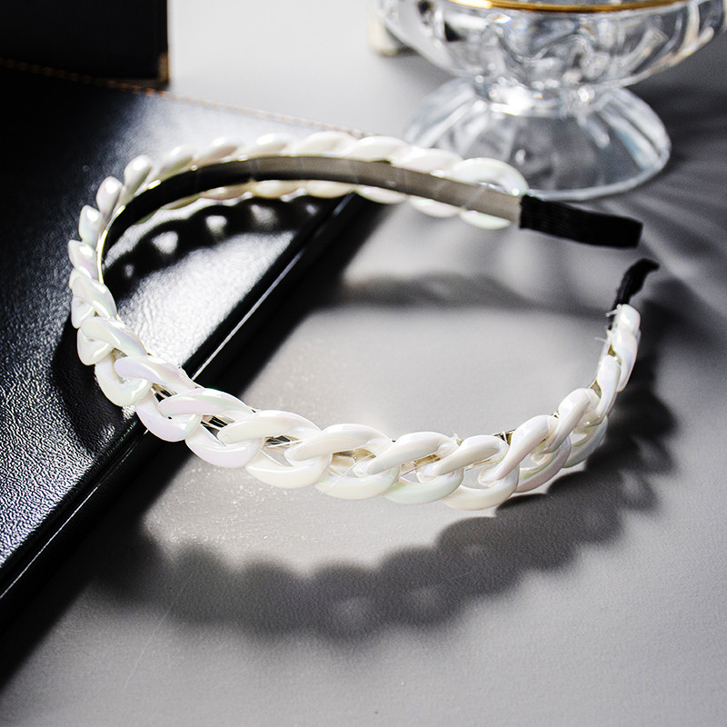 12 стила злато сребро метална ацетатна верига ленти за коса дамски аксесоари за коса модни перли обръч безел ретро лента за глава за момиче 2021