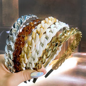 Nou 2021, lanț de acetat, aur, argint, benzite pentru păr, accesorii pentru femei, bentiță pentru fete de modă vintage, cerc, ornamente de păr pentru femei.