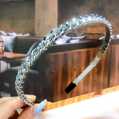 Nou 2021, lanț de acetat, aur, argint, benzite pentru păr, accesorii pentru femei, bentiță pentru fete de modă vintage, cerc, ornamente de păr pentru femei.