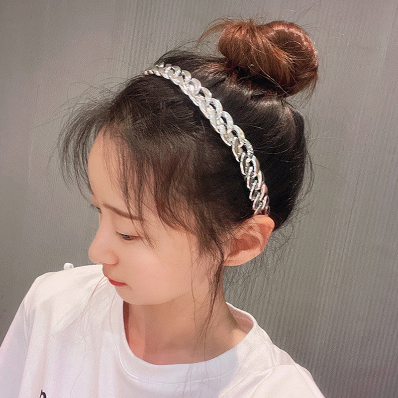 Nou 2021, lanț de acetat, aur, argint, benzite pentru păr, accesorii pentru femei, bentiță pentru fete de modă vintage, cerc, ornamente de păr pentru femei.