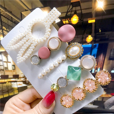 5 buc/set agrafe de păr femei perle imitate accesorii de păr bijuterii de modă floare frunze stea barete din rășină pentru fete mâner de păr 2021