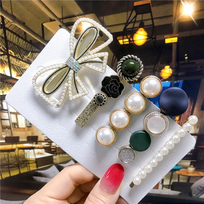 5 buc/set agrafe de păr femei perle imitate accesorii de păr bijuterii de modă floare frunze stea barete din rășină pentru fete mâner de păr 2021