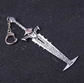 Játék Doom Eternal Crucible Blade kulcstartó Slayer Sword Fegyver modell Medálos kulcstartó férfiaknak Menő kulcstartó ékszer kellékek