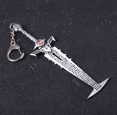 Játék Doom Eternal Crucible Blade kulcstartó Slayer Sword Fegyver modell Medálos kulcstartó férfiaknak Menő kulcstartó ékszer kellékek