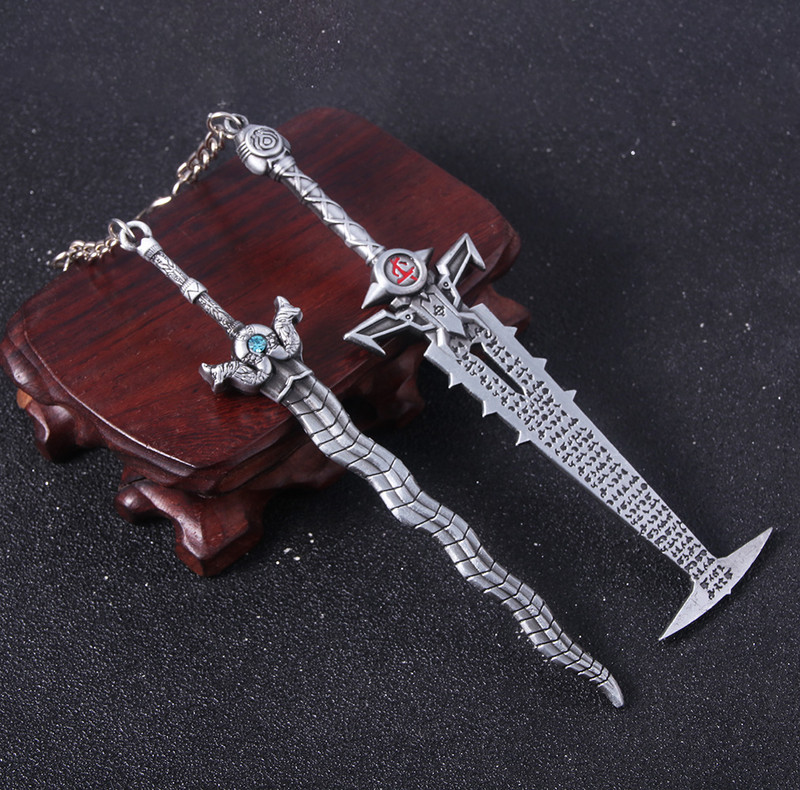 Spēle Doom Eternal Crucible Blade Keychain Slayer Sword Weapon Model Kulons atslēgu piekariņš vīriešiem Forši atslēgu piekariņu rotaslietas aksesuāri