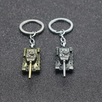 WOT World Of Tanks Keychain 46G Heavy Punk Weapon 3D Tank IS Series Keychains Μπρελόκ Δαχτυλίδια μπρελόκ για άνδρες Θήκη αυτοκινήτου Κλειδιά llaveros