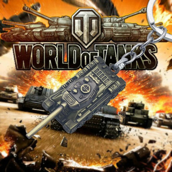 WOT World Of Tanks Keychain 46G Heavy Punk Weapon 3D Tank IS Series Keychains Μπρελόκ Δαχτυλίδια μπρελόκ για άνδρες Θήκη αυτοκινήτου Κλειδιά llaveros