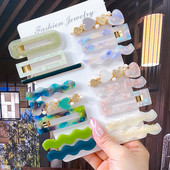 2/3 бр. Комплект фиби Геометрични щипки за коса от ацетат сърце за жени Модни бижута Шноли за момичета Ежедневно оформяне Аксесоари за коса