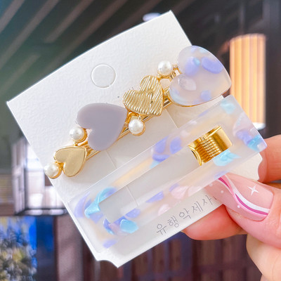 2/3 бр. Комплект фиби Геометрични щипки за коса от ацетат сърце за жени Модни бижута Шноли за момичета Ежедневно оформяне Аксесоари за коса