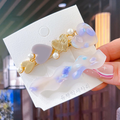 2/3 бр. Комплект фиби Геометрични щипки за коса от ацетат сърце за жени Модни бижута Шноли за момичета Ежедневно оформяне Аксесоари за коса