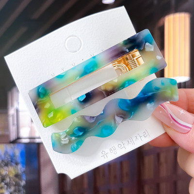 2/3 бр. Комплект фиби Геометрични щипки за коса от ацетат сърце за жени Модни бижута Шноли за момичета Ежедневно оформяне Аксесоари за коса