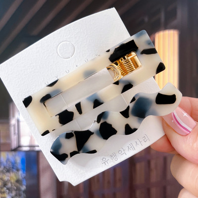 2/3 бр. Комплект фиби Геометрични щипки за коса от ацетат сърце за жени Модни бижута Шноли за момичета Ежедневно оформяне Аксесоари за коса