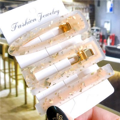 2/3 бр. Комплект фиби Геометрични щипки за коса от ацетат сърце за жени Модни бижута Шноли за момичета Ежедневно оформяне Аксесоари за коса