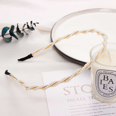 Benzile de păr cu perle de simulare de modă Accesorii pentru păr femei coreeană arc lucrat manual Cercuri rotunde bentiță ornamente de nuntă 2021 nou