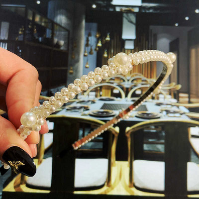 Benzile de păr cu perle de simulare de modă Accesorii pentru păr femei coreeană arc lucrat manual Cercuri rotunde bentiță ornamente de nuntă 2021 nou