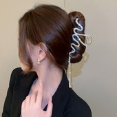 Agrafe de păr cu ciucuri lungi de cristal din Coreea pentru femei de lux, auriu, argintiu, agrafă mare crab, gheare, accesorii pentru păr, nou