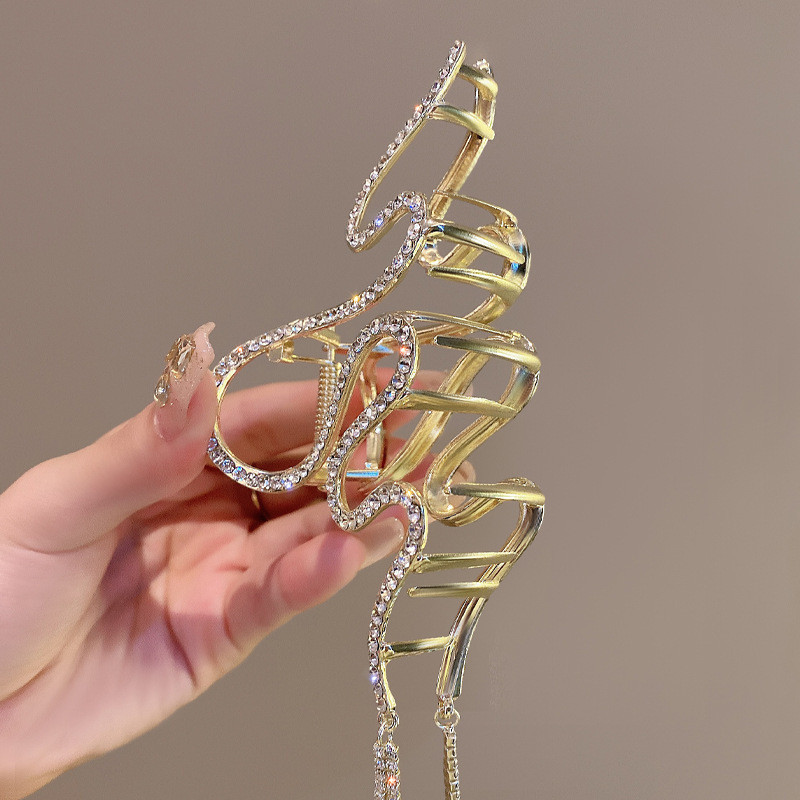Agrafe de păr cu ciucuri lungi de cristal din Coreea pentru femei de lux, auriu, argintiu, agrafă mare crab, gheare, accesorii pentru păr, nou